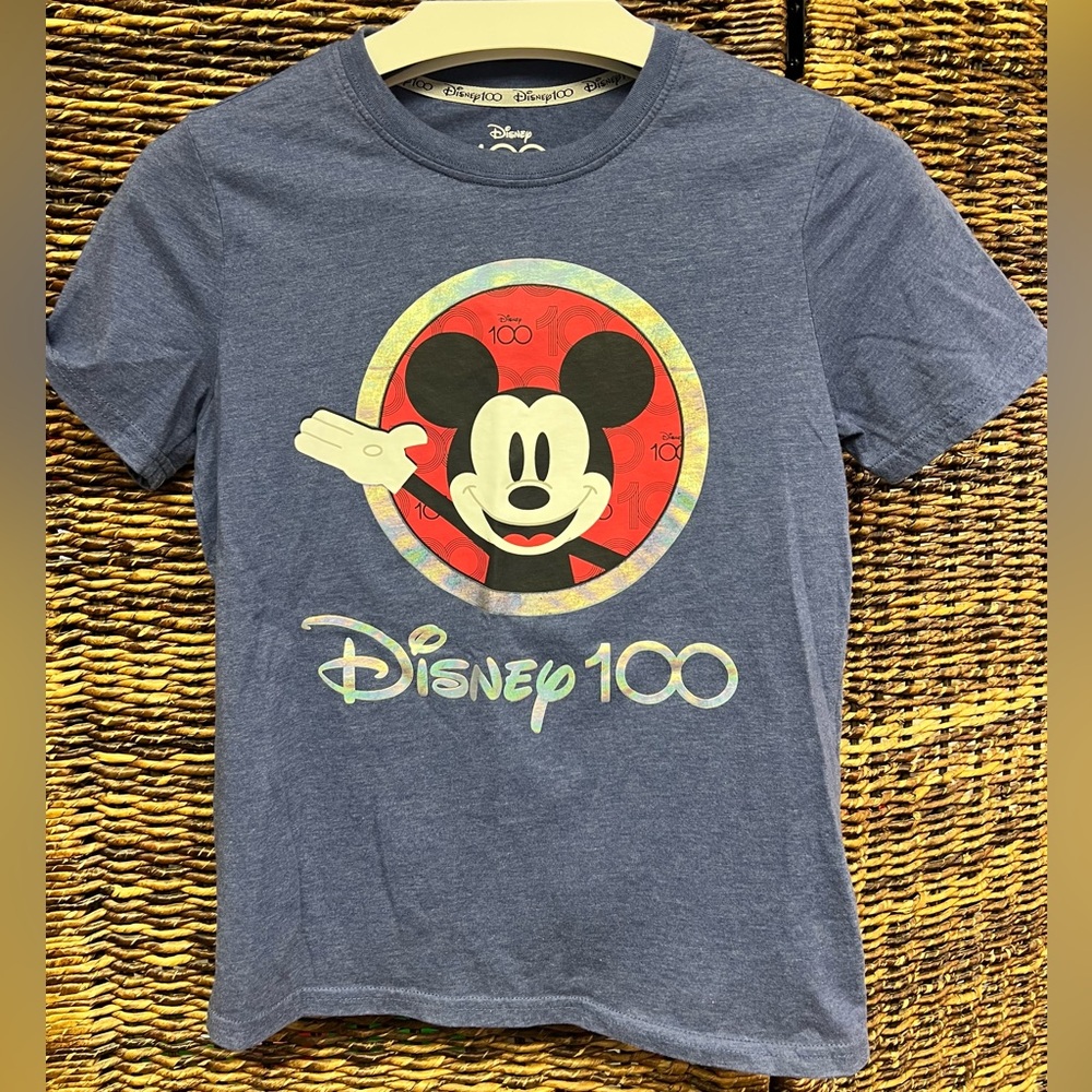 Disney 100 -‎ Kids Navy Mickey Mouse Tee- Size:10/12